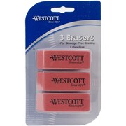WESTCOTT CLAUSS Pink Pearl Pencil Eraser, 3PK 14613